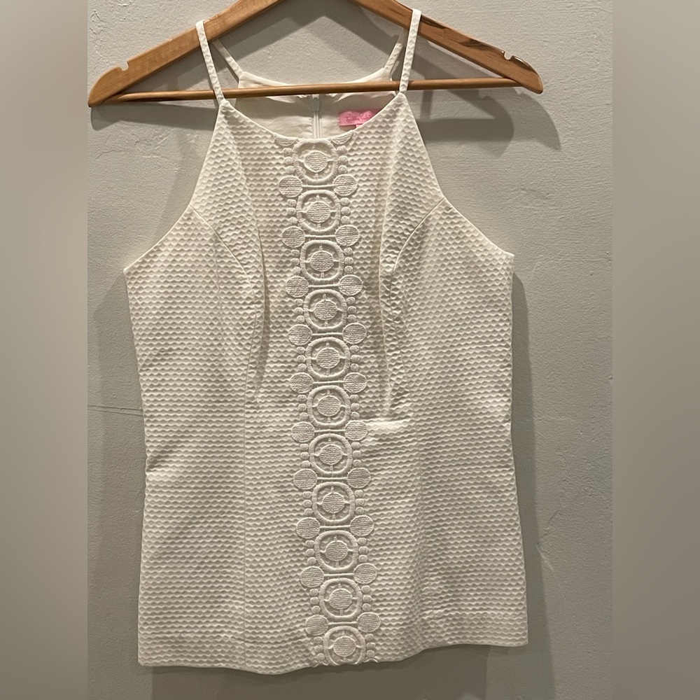 Lilly Pulitzer White Textured Sleeveless Top